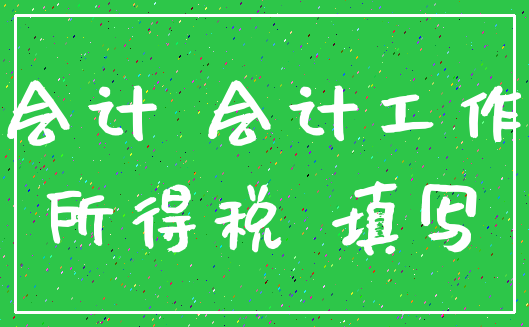 会计 会计工作_所得税 填写