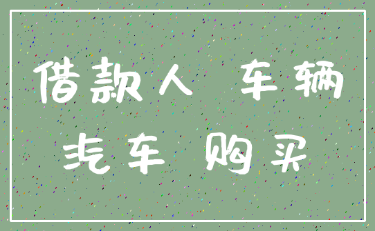 借款人 车辆_汽车 购买