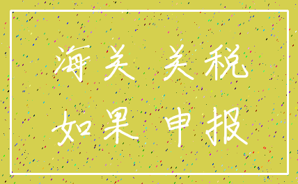 海关 关税_如果 申报