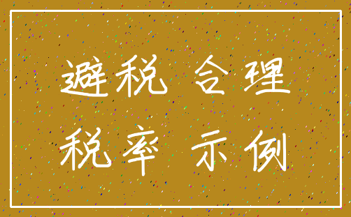避税 合理_税率 示例