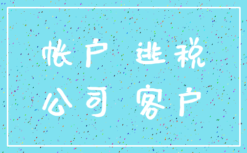 帐户 逃税_公司 客户