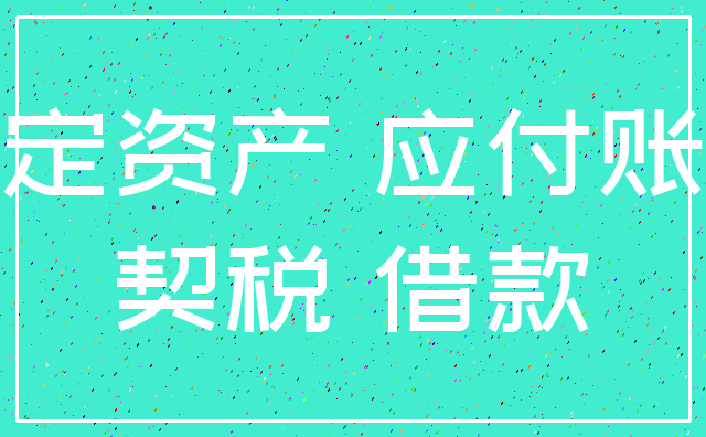 固定资产 应付账款_契税 借款