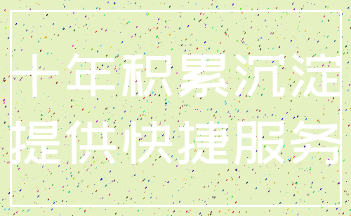 十年积累沉淀_提供快捷服务
