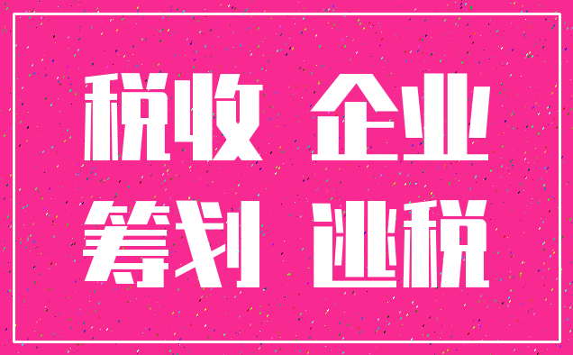 税收 企业_筹划 逃税
