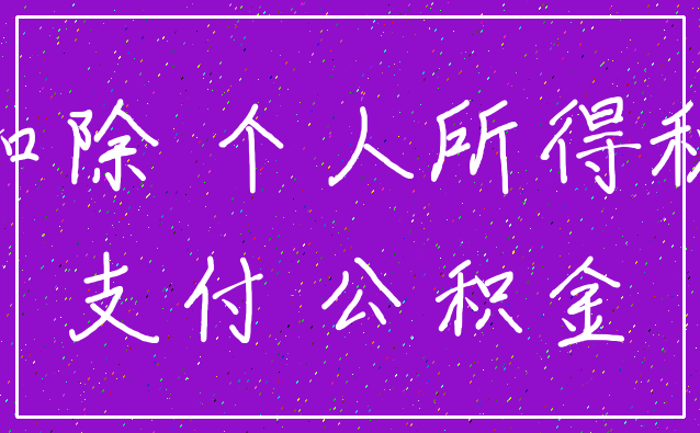 扣除 个人所得税_支付 公积金