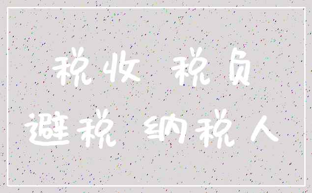 税收 税负_避税 纳税人
