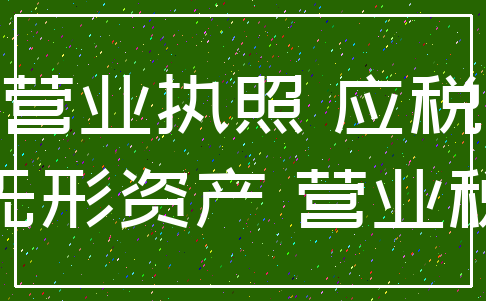 营业执照 应税_无形资产 营业税