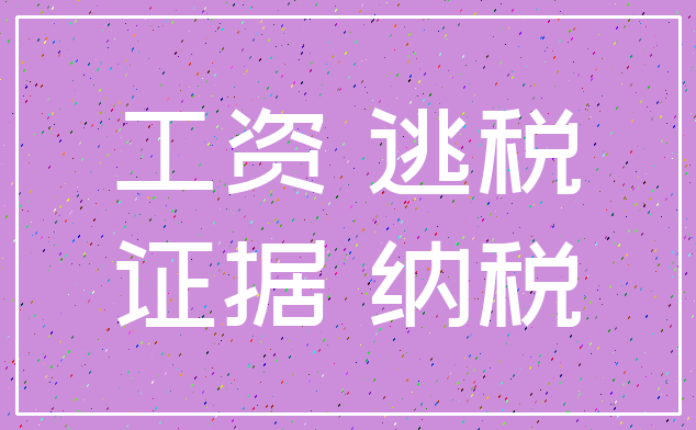 工资 逃税_证据 纳税