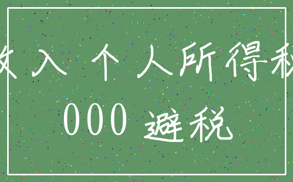 收入 个人所得税_000 避税