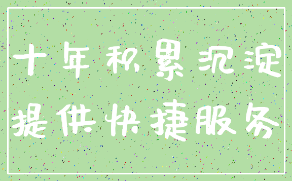 十年积累沉淀_提供快捷服务