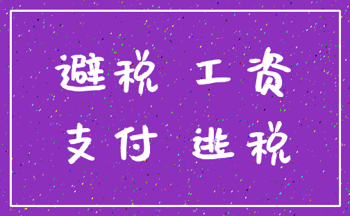 避税 工资_支付 逃税