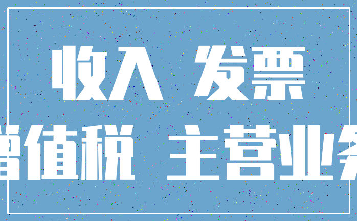收入 发票_增值税 主营业务