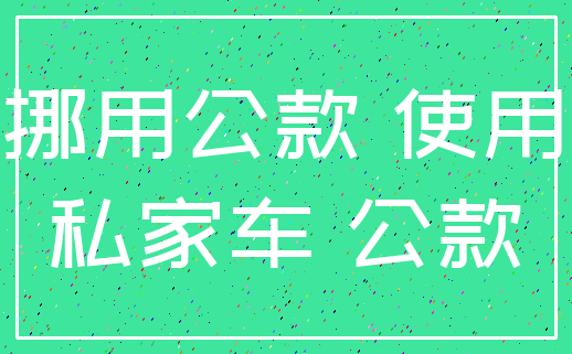 挪用公款 使用_私家车 公款