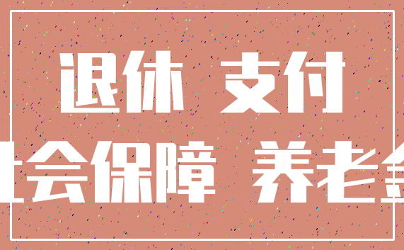 退休 支付_社会保障 养老金