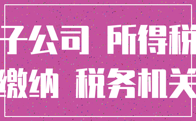 子公司 所得税_缴纳 税务机关
