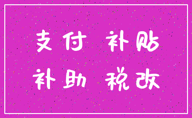 支付 补贴_补助 税改