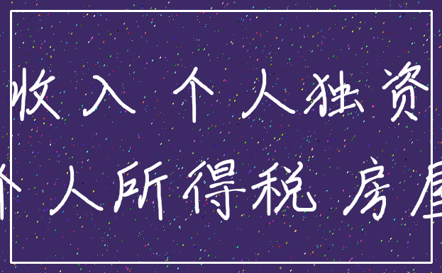 收入 个人独资_个人所得税 房屋