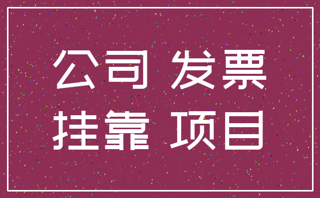 公司 发票_挂靠 项目