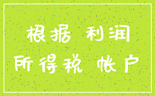 根据 利润_所得税 帐户