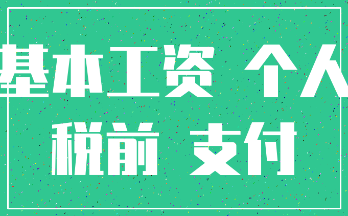 基本工资 个人_税前 支付