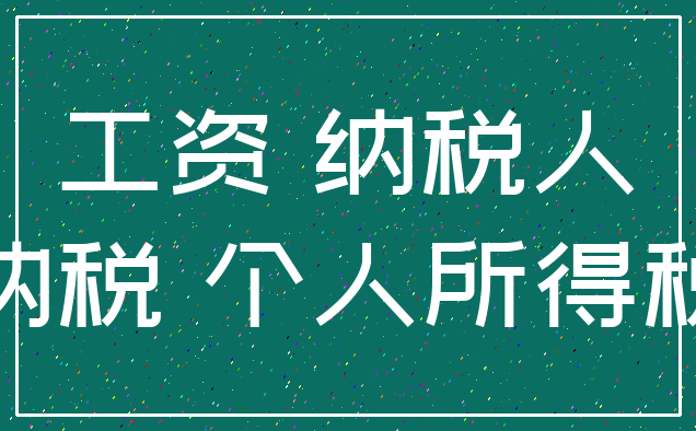工资 纳税人_纳税 个人所得税