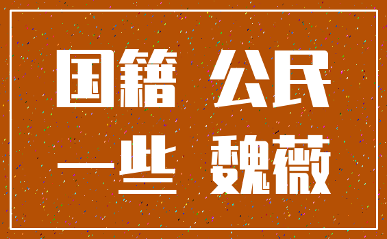 国籍 公民_一些 魏薇