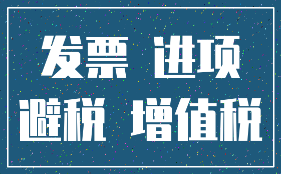 发票 进项_避税 增值税