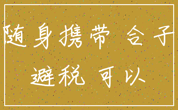 随身携带 合子_避税 可以