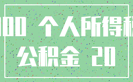 000 个人所得税_公积金 20