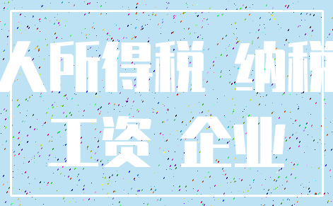 个人所得税 纳税人_工资 企业