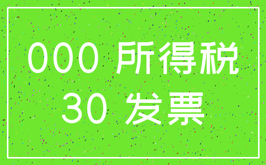 000 所得税_30 发票