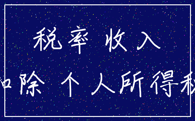 税率 收入_扣除 个人所得税