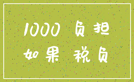 1000 负担_如果 税负