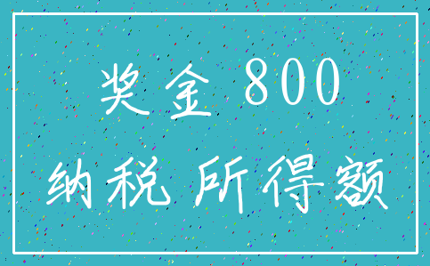 奖金 800_纳税 所得额