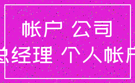帐户 公司_总经理 个人帐户
