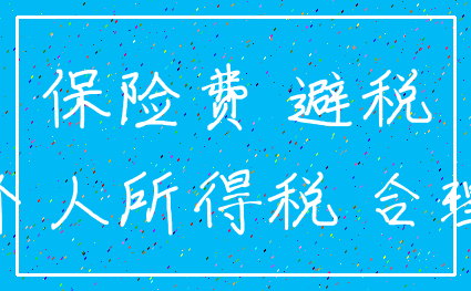 保险费 避税_个人所得税 合理