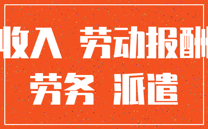 收入 劳动报酬_劳务 派遣