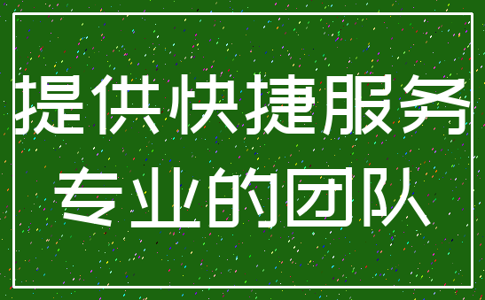 提供快捷服务_专业的团队