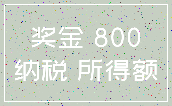 奖金 800_纳税 所得额