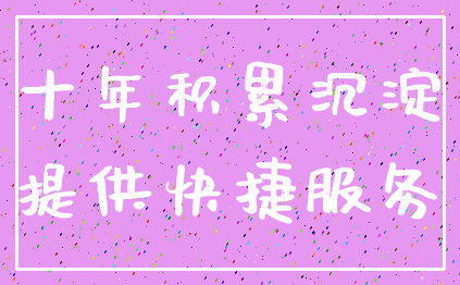 十年积累沉淀_提供快捷服务