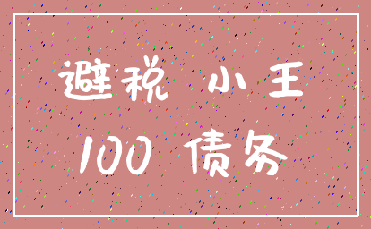 避税 小王_100 债务
