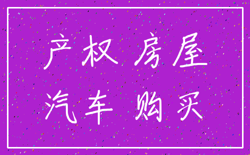 产权 房屋_汽车 购买