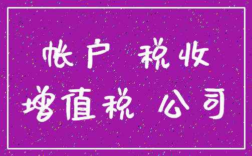 帐户 税收_增值税 公司