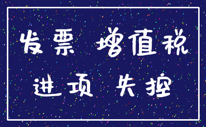 发票 增值税_进项 失控