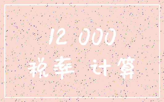 12 000_税率 计算
