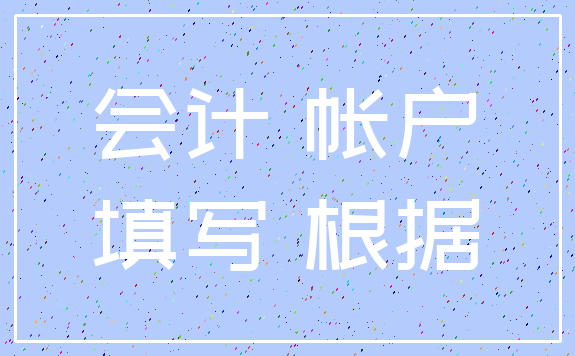 会计 帐户_填写 根据