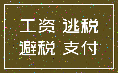 工资 逃税_避税 支付