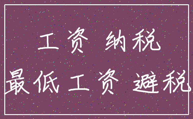 工资 纳税_最低工资 避税