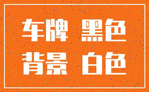 车牌 黑色_背景 白色