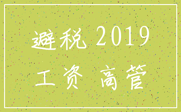 避税 2019_工资 高管